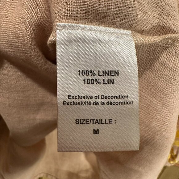 Voyageur by Mersea Palermo Embroidered Blouse Linen Top Women Size M Boho Floral - Picture 7 of 15